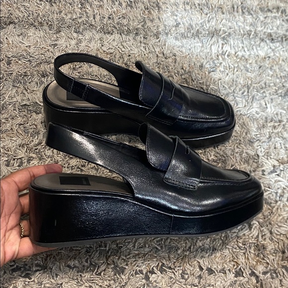 Dolce Vita Black penny loafer Slingback platform Shoes sz 9 great condition - Picture 5 of 10